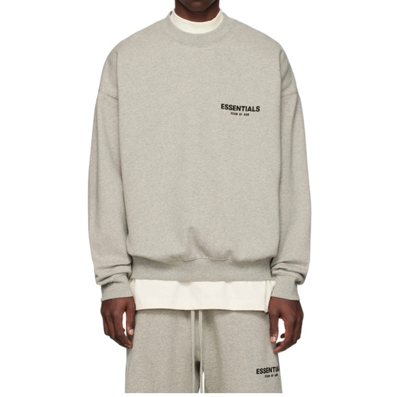 Essentials Dark Oatmeal Large Men Crewneck - Picture 3 of 4